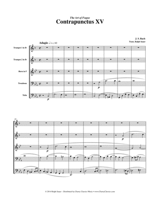 Book cover for Contrapunctus XV from "The Art of Fugue" for Brass Quintet