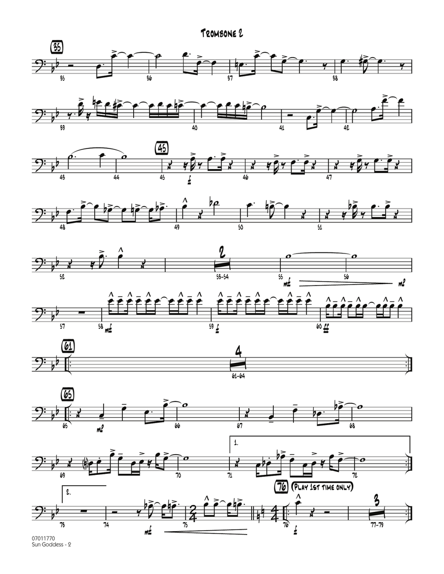 Sun Goddess - Trombone 2 Jazz Ensemble scores gallery preview page 2