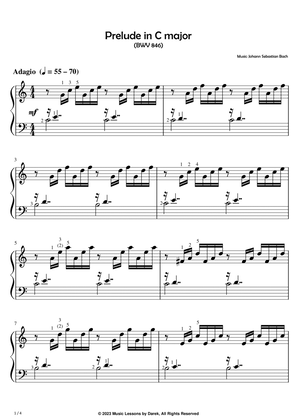 Prelude in C major (EASY PIANO) (BWV 846) [Johann Sebastian Bach]