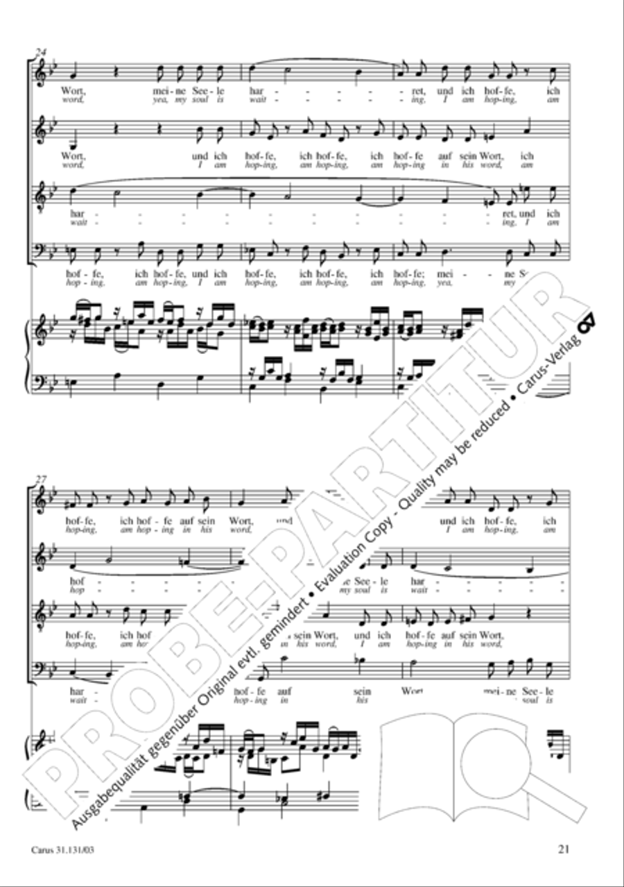 Form the deep, Lord, cried I, Lord, to Thee (Aus der Tiefe rufe ich, Herr, zu dir) 4-Part scores gallery preview page 22