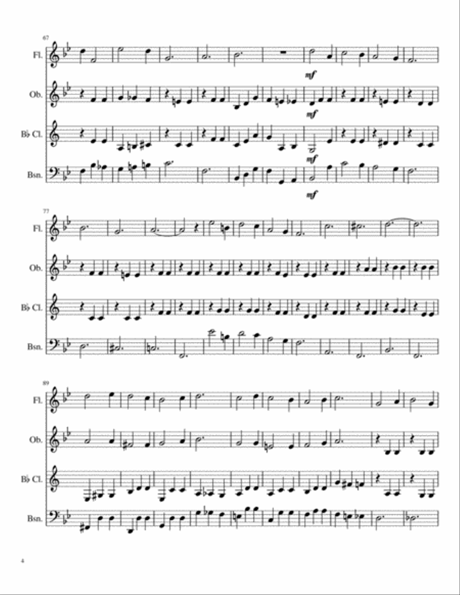 Let Me Call You Sweetheart for Woodwind Quartet Woodwind Quartet scores gallery preview page 4