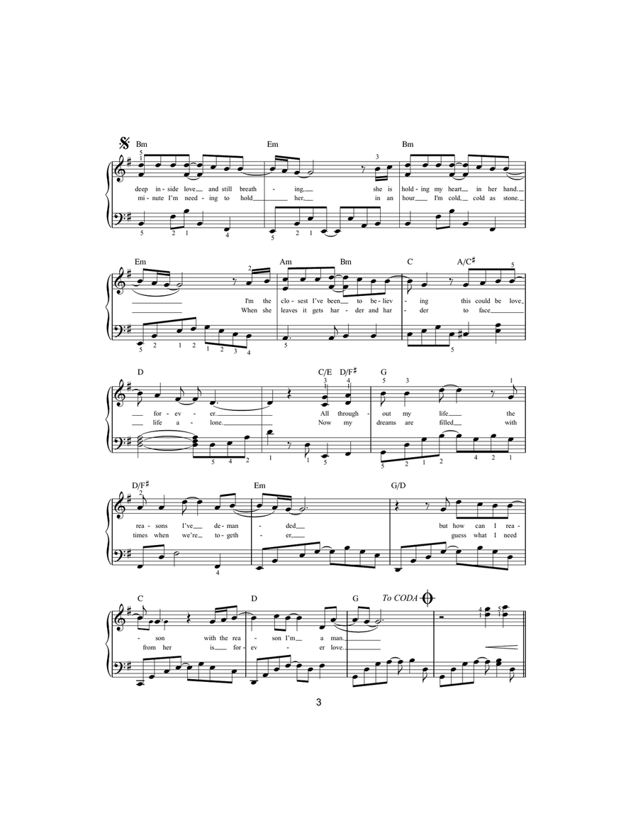 Forever Love Easy Piano scores gallery preview page 3