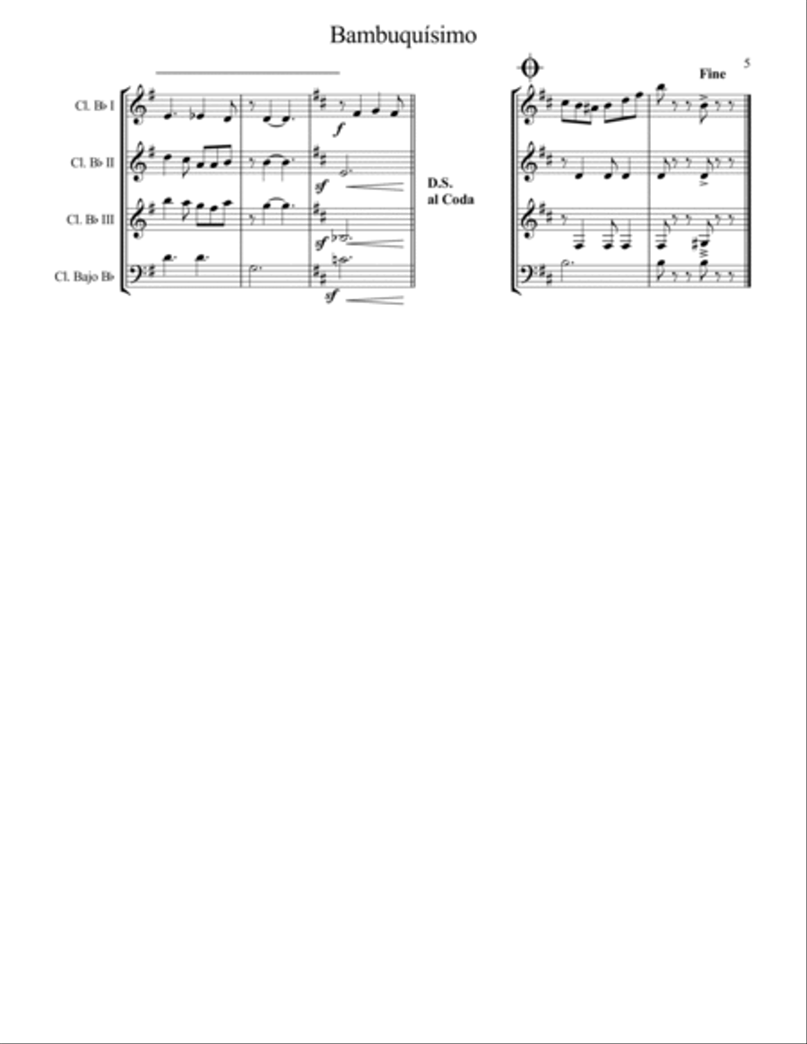 Bambuquísimo Woodwind Quartet scores gallery preview page 5