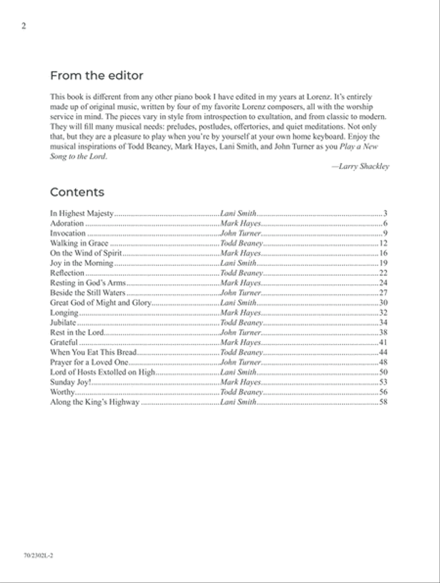 Play a New Song to the Lord Piano Solo scores gallery preview page 2