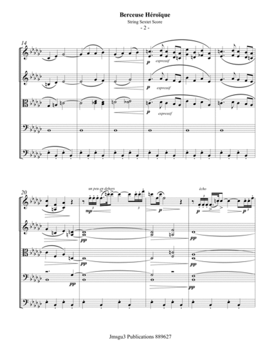 Debussy: Berceuse heroique for String Sextet - Score Only image number null