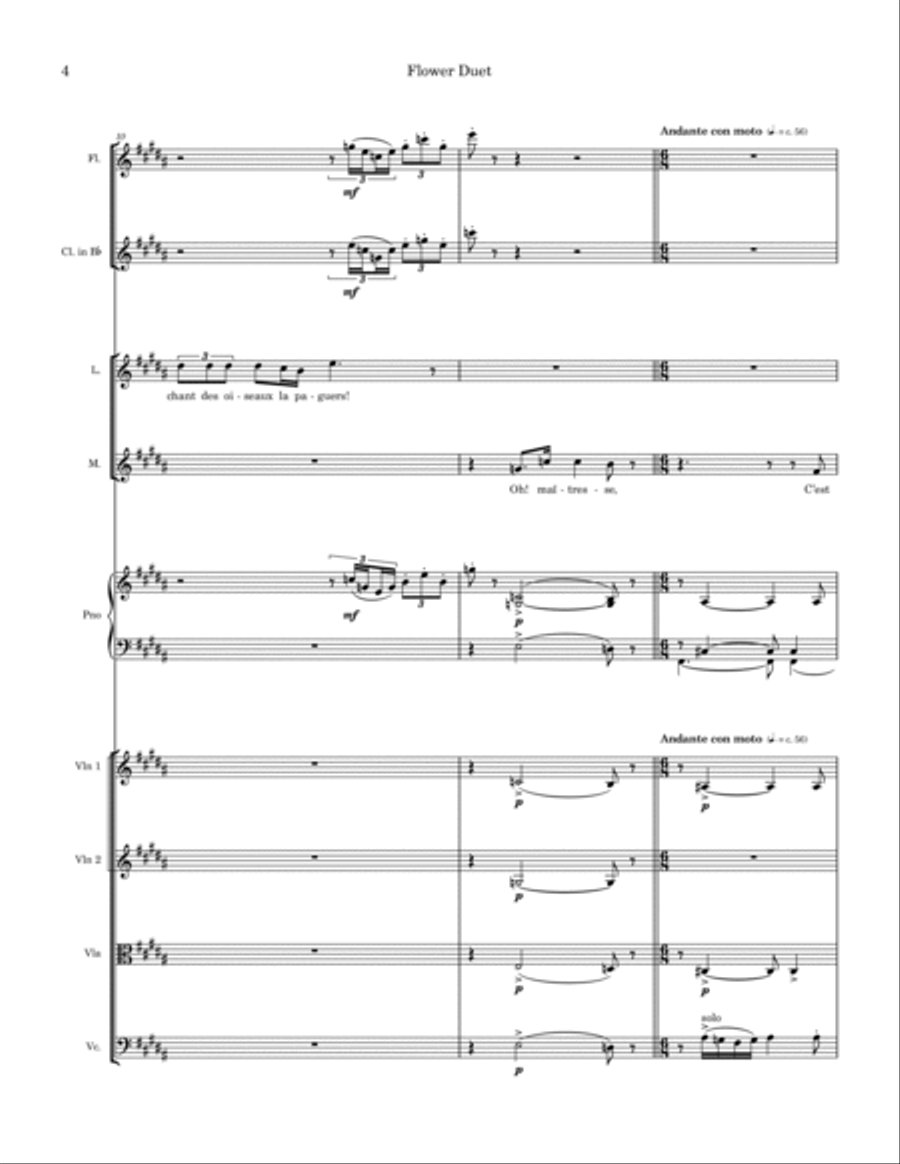 Flower Song from Lakme Chamber Orchestra scores gallery preview page 4