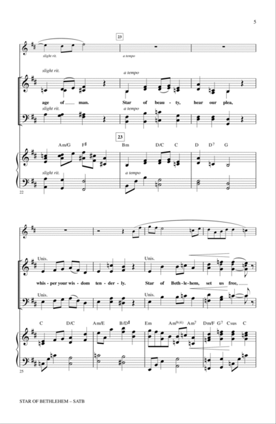 Star Of Bethlehem Star Of Bethlehem 4-Part scores gallery preview page 4