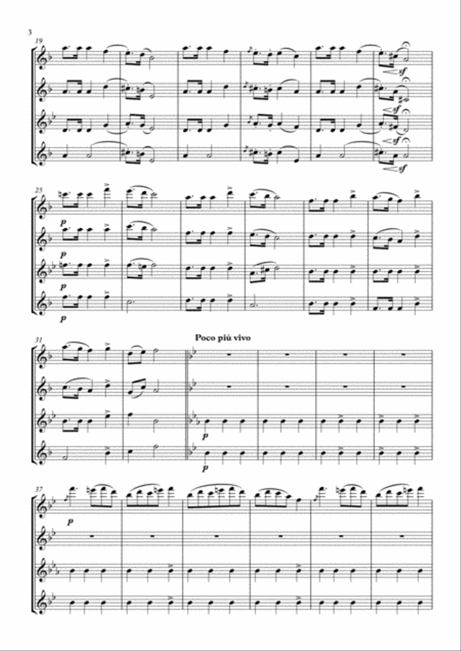 Mazurka in F Major arranged for Flute Quartet Flute Quartet scores gallery preview page 4