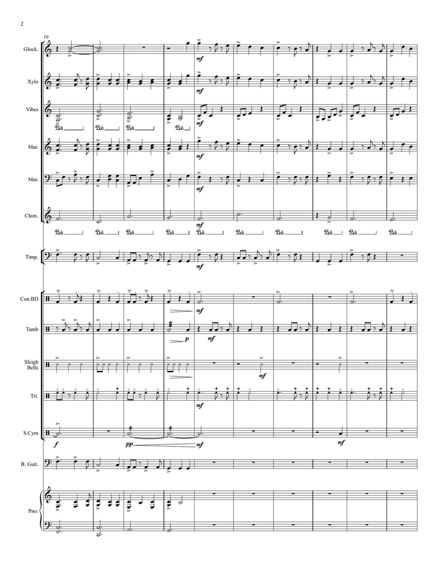 Away in a Manger, One Silent Night - for Percussion Ensemble Percussion Ensemble scores gallery preview page 3