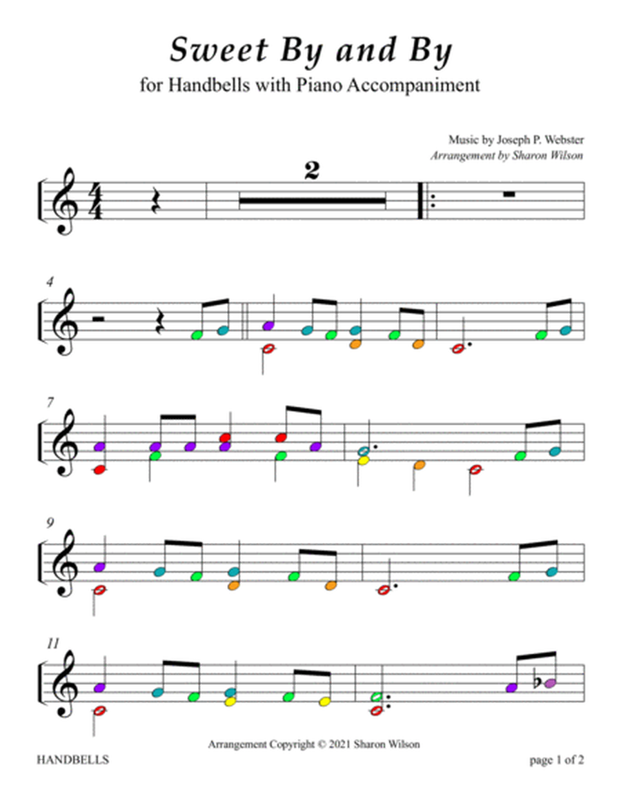 Sweet By and By (for One Octave Handbell Choir with Piano accompaniment) image number null