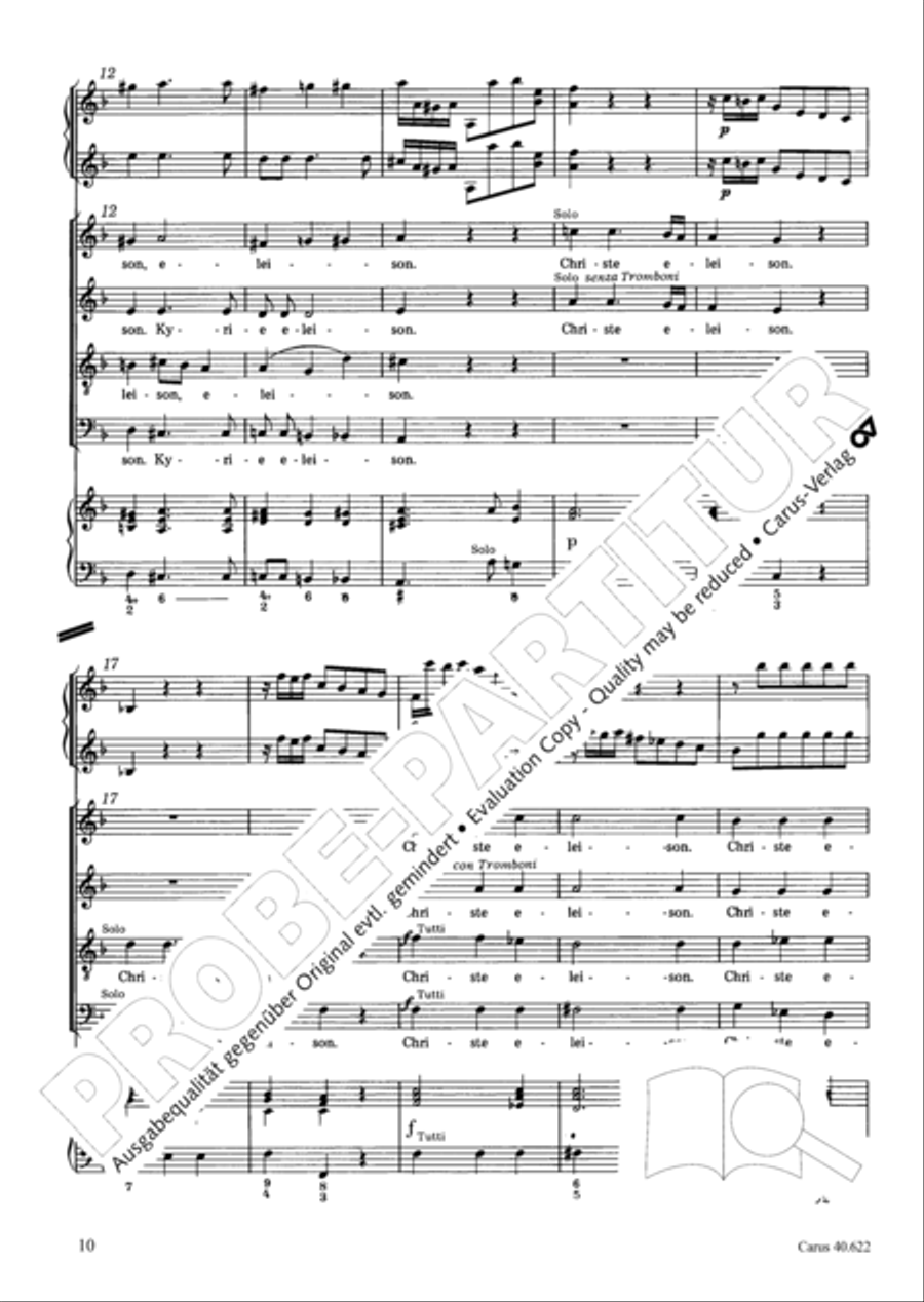 Missa brevis in D minor 4-Part scores gallery preview page 11