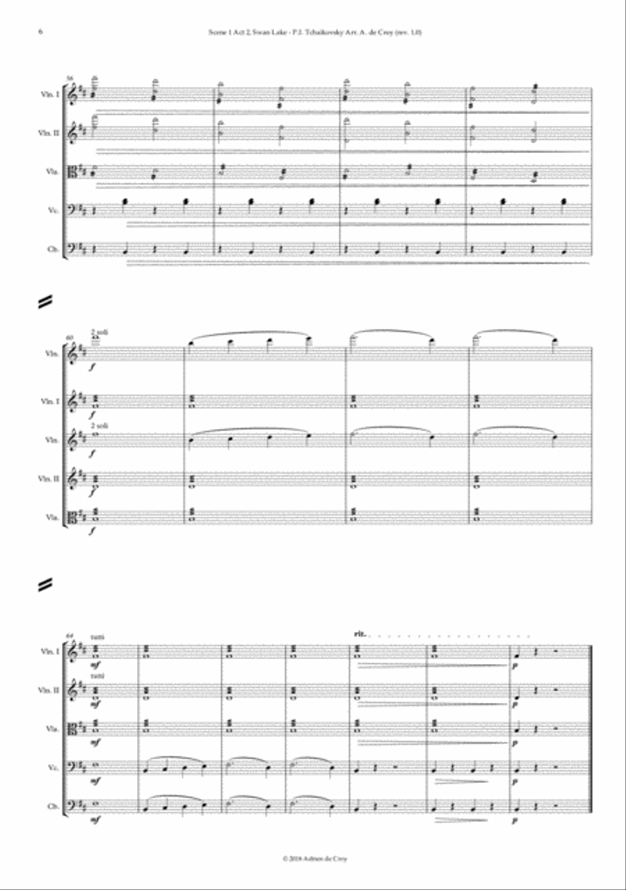 Scene from Swan Lake Suite Op. 20a String Orchestra scores gallery preview page 6