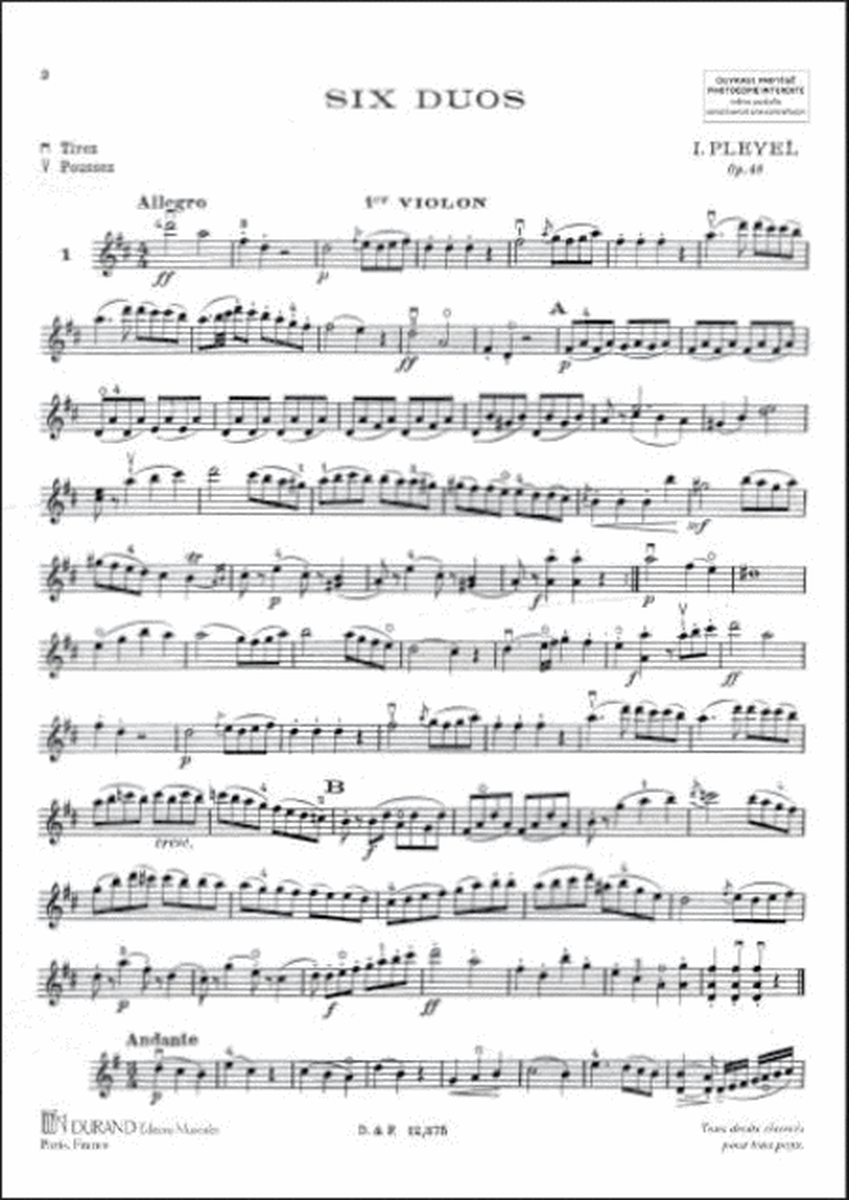 6 Duos Op 48 2 Violons