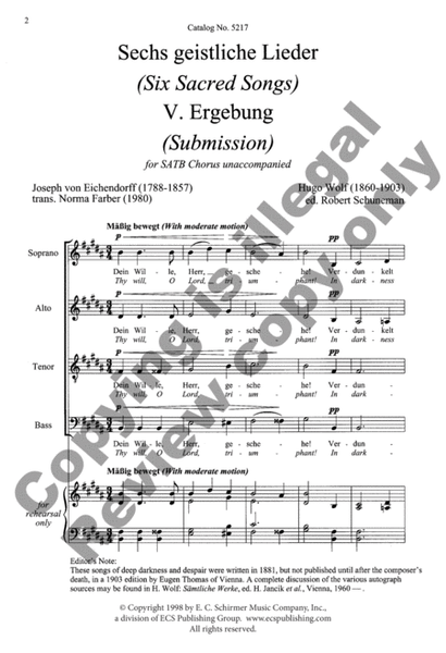 Six Sacred Songs: 5. Ergebung (Submission)