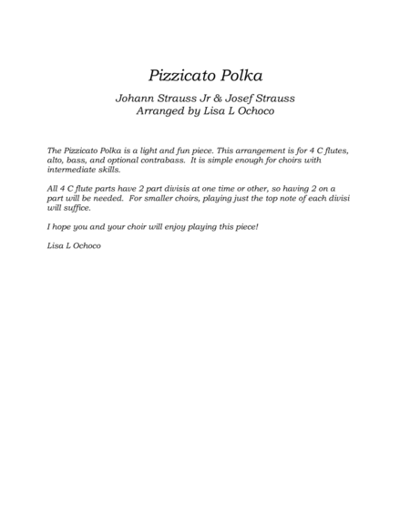 Pizzicato Polka for Flute Choir image number null