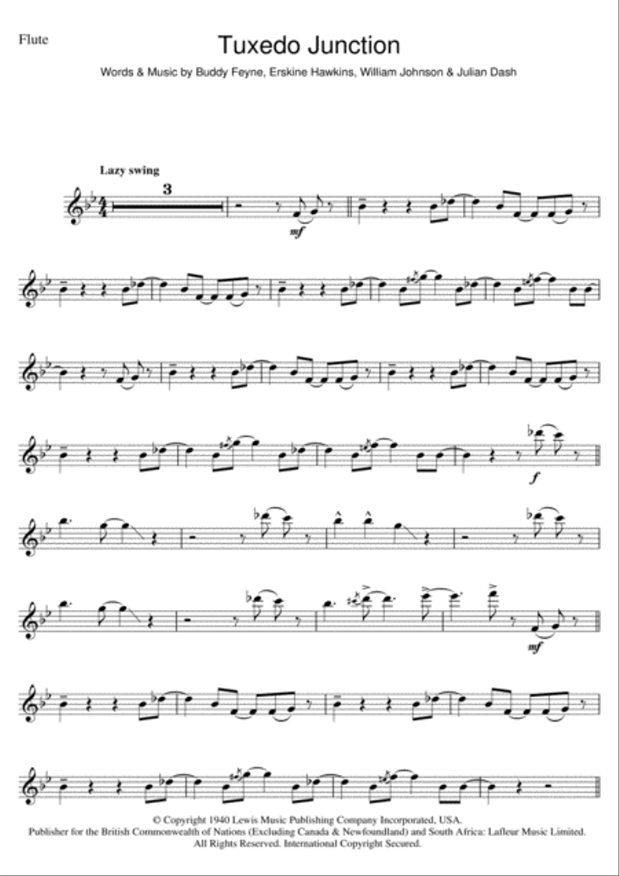 Tuxedo Junction Tuxedo Junction Flute Solo scores gallery preview page 1
