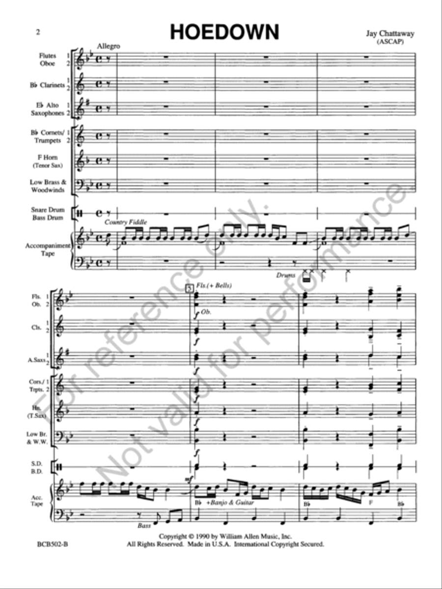 Hoedown Hoedown Concert Band scores gallery preview page 2
