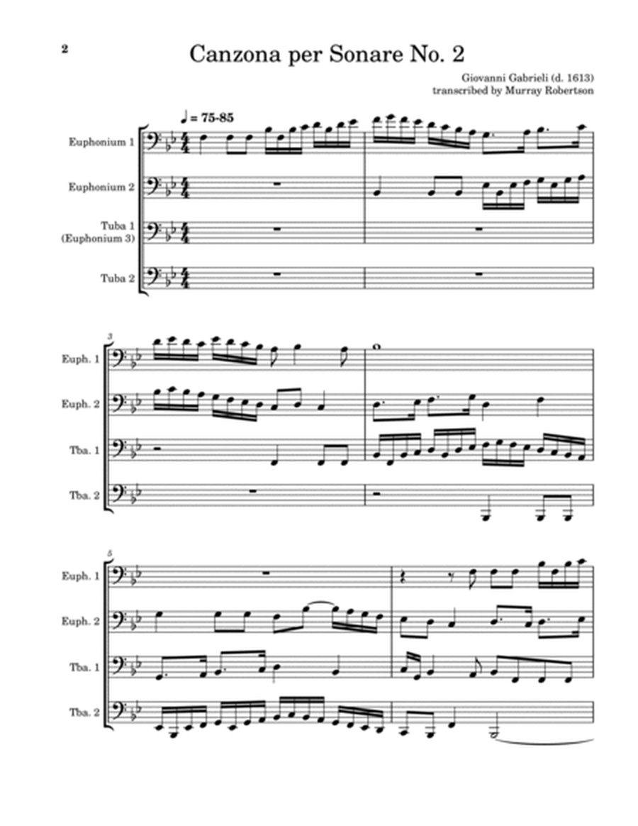 Canzona per Sonare No. 2 (Tuba/Euphonium Quartet)