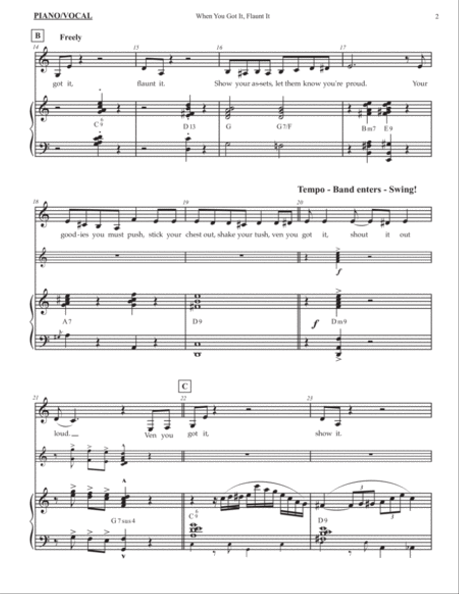 When You Got It, Flaunt It from THE PRODUCERS Voice scores gallery preview page 4