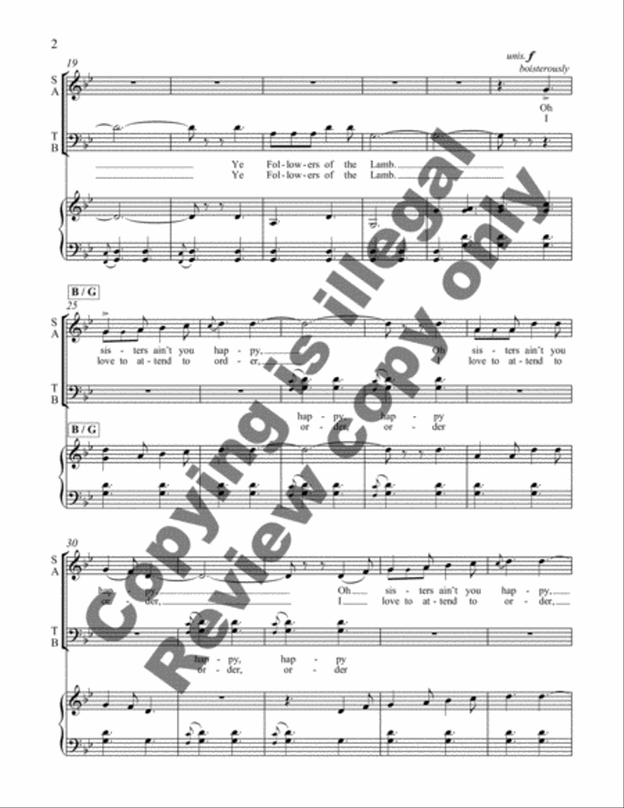 Come Life, Shaker Life! 3. Followers of the Lamb 4-Part scores gallery preview page 10
