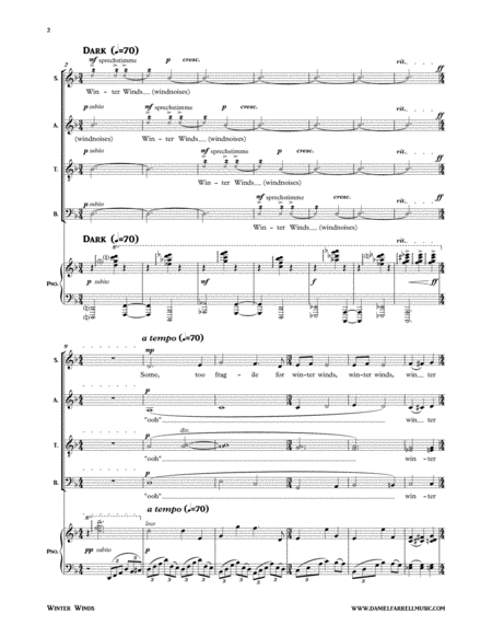 Winter Winds - SATB Choir with Piano (Op. 15) image number null