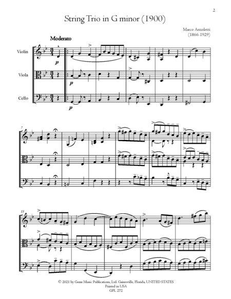 String Trio in G minor (1900)