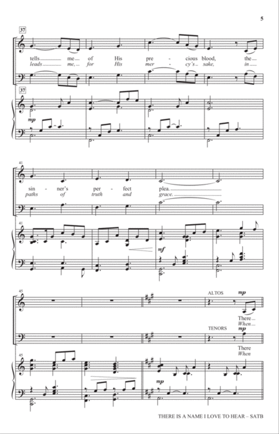 There Is A Name I Love To Hear 4-Part scores gallery preview page 4