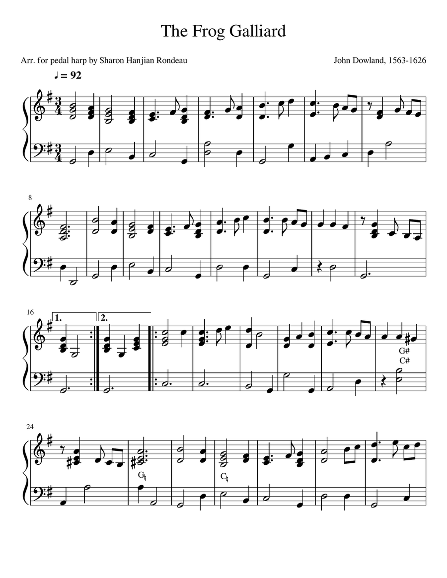 The Frog Galliard Harp scores gallery preview page 1