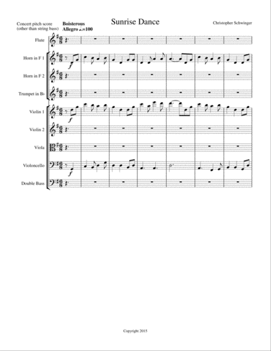 Sunrise Dance - orchestral piece (set of parts included) Full Orchestra scores gallery preview page 1