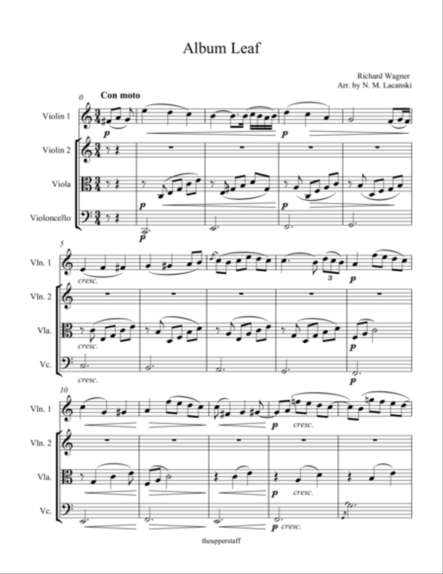 Album Leaf String Quartet scores gallery preview page 1