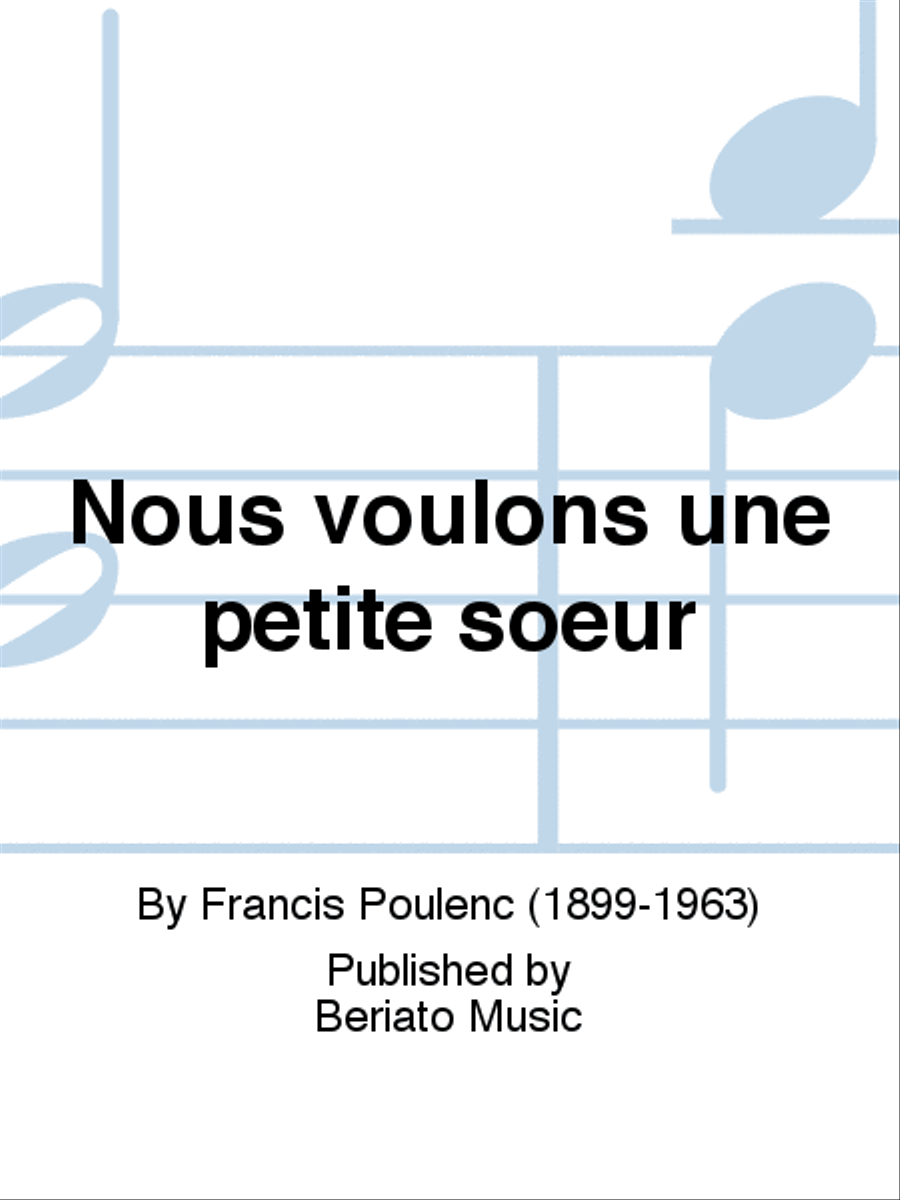 Nous voulons une petite soeur Voice Solo scores gallery preview page 1