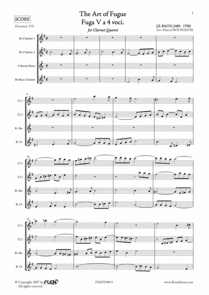 The Art of Fugue BWV1080 - Fuga V image number null