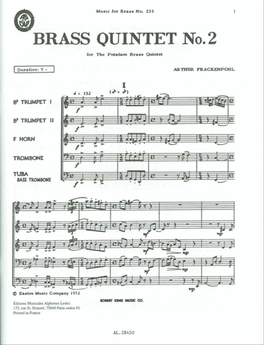 Quintet No.2 (quintet-brass) School and Community scores gallery preview page 2