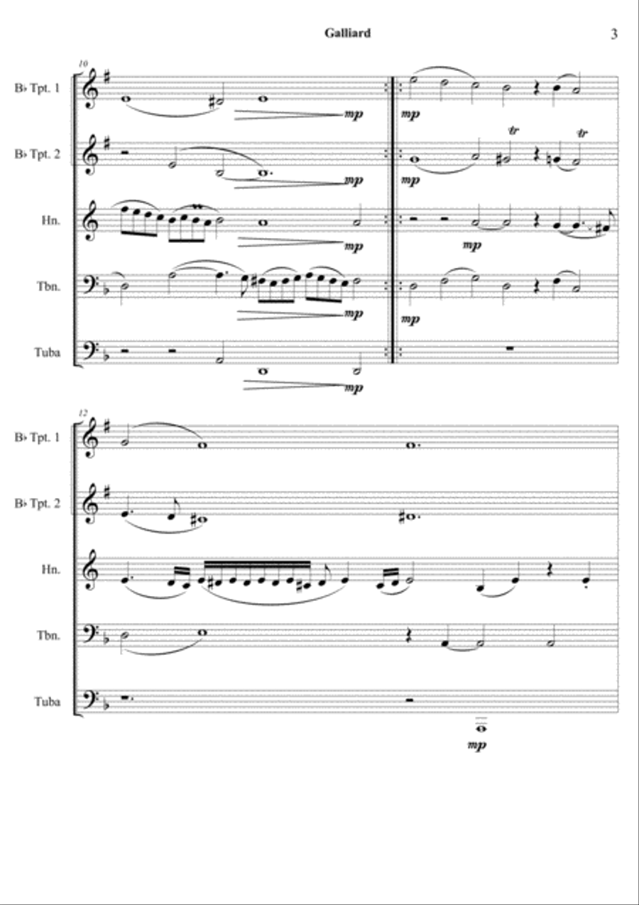 Wm. BYRD- in D minor for Brass Quintet Brass Quintet scores gallery preview page 3
