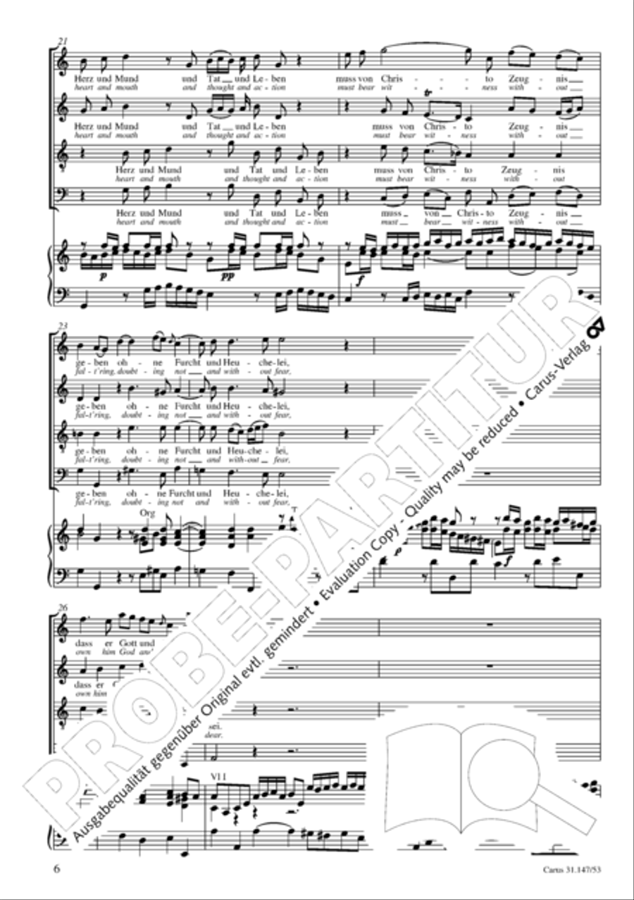 Heart and mouth and thought and action (Herz und Mund und Tat und Leben) (Herz und Mund und Tat und Leben) 4-Part scores gallery preview page 7