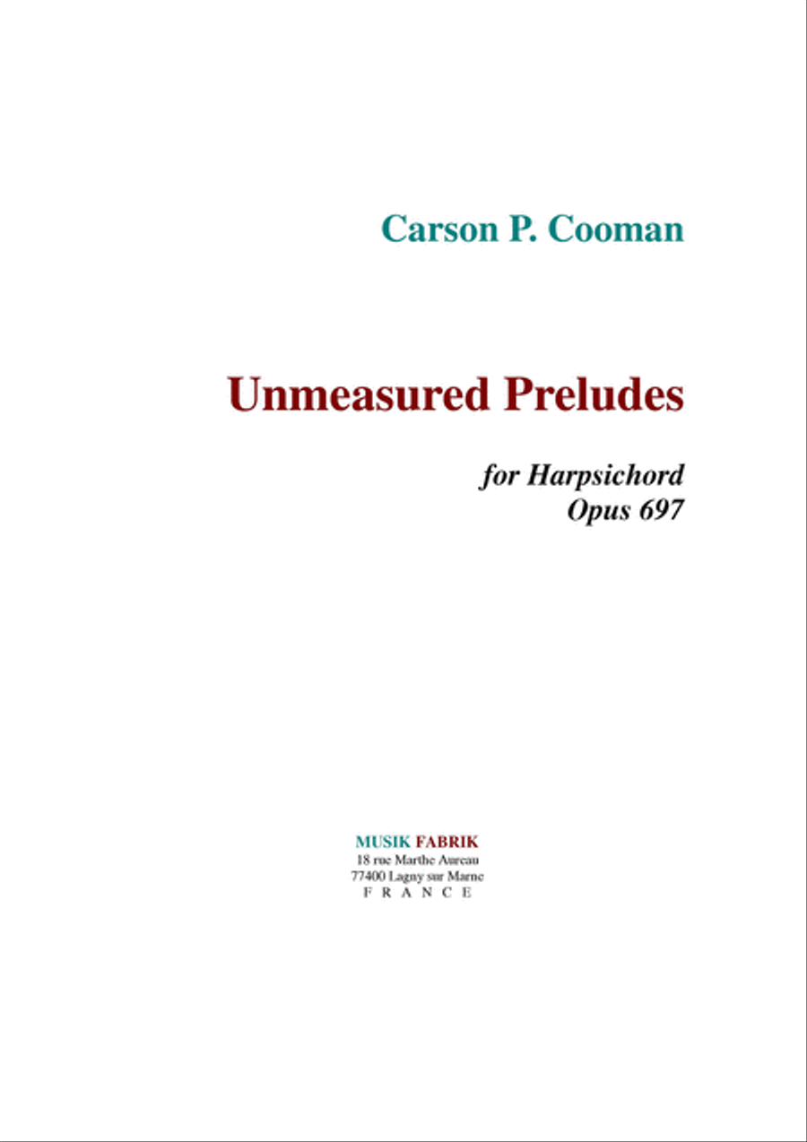 Unmeasured Preludes Harpsichord scores gallery preview page 1