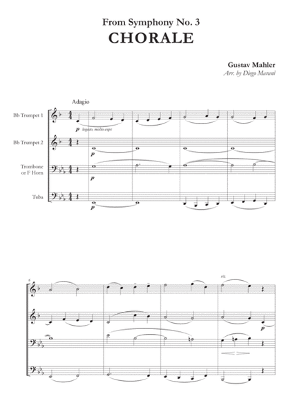 Chorale from Symphony No. 3 for Brass Quartet image number null