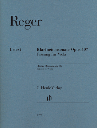 Book cover for Max Reger – Clarinet Sonata, Op. 107