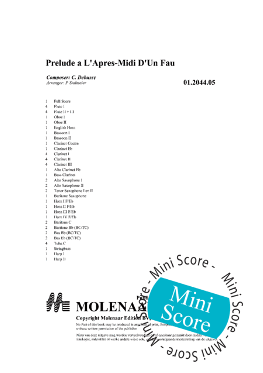 Prelude a L'Apres-Midi D'un Faune Concert Band scores gallery preview page 4