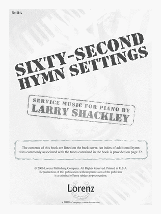 Book cover for Sixty-Second Hymn Settings