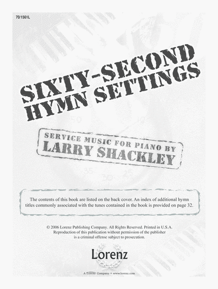 Sixty-Second Hymn Settings