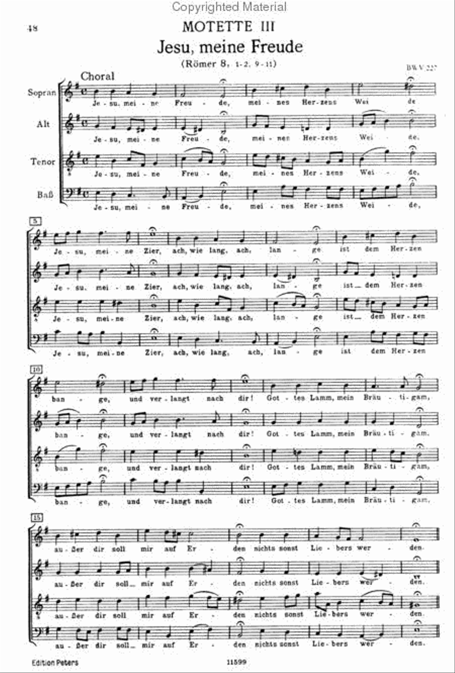 7 Motets BWV 225-231 for Mixed Choir