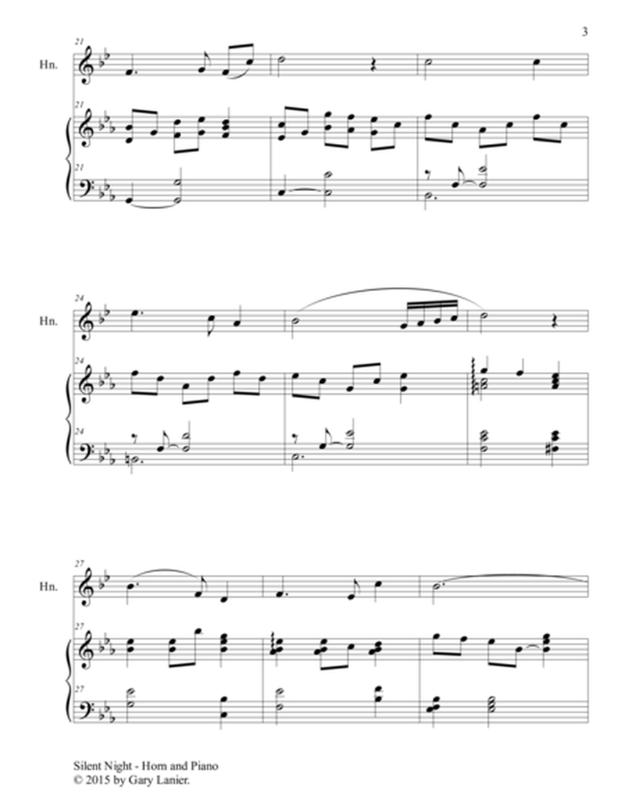 SILENT NIGHT (Duet – F Horn and Piano/Score and Parts) image number null