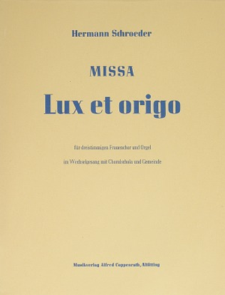 Book cover for Missa Lux et origo