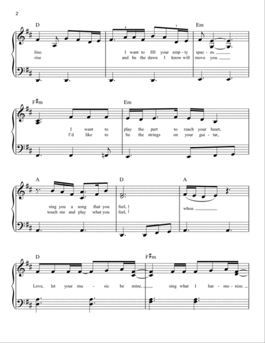 Music To My Eyes (from A Star Is Born) Easy Piano scores gallery preview page 2