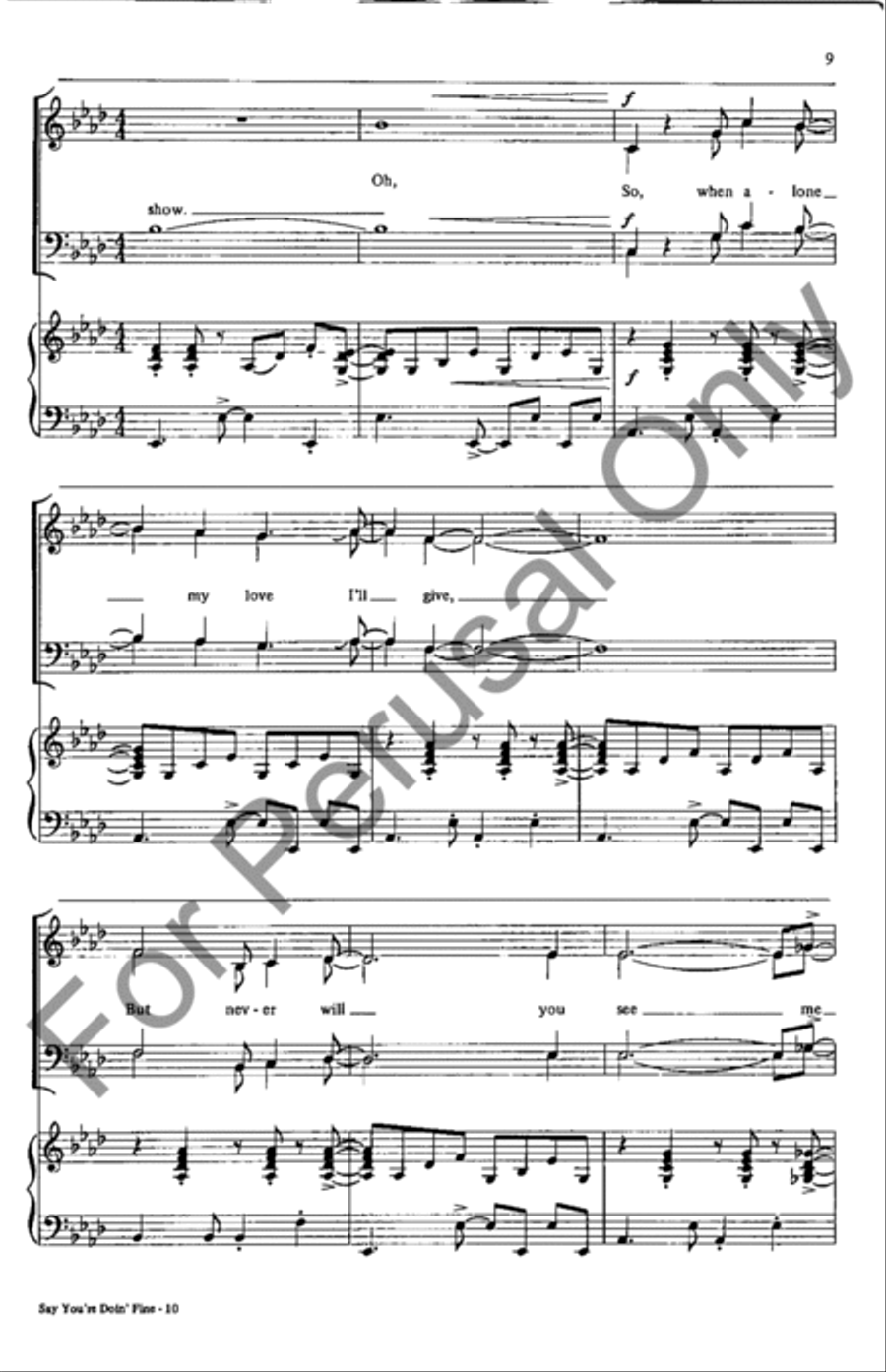 Say You're Doin' Fine 4-Part scores gallery preview page 9