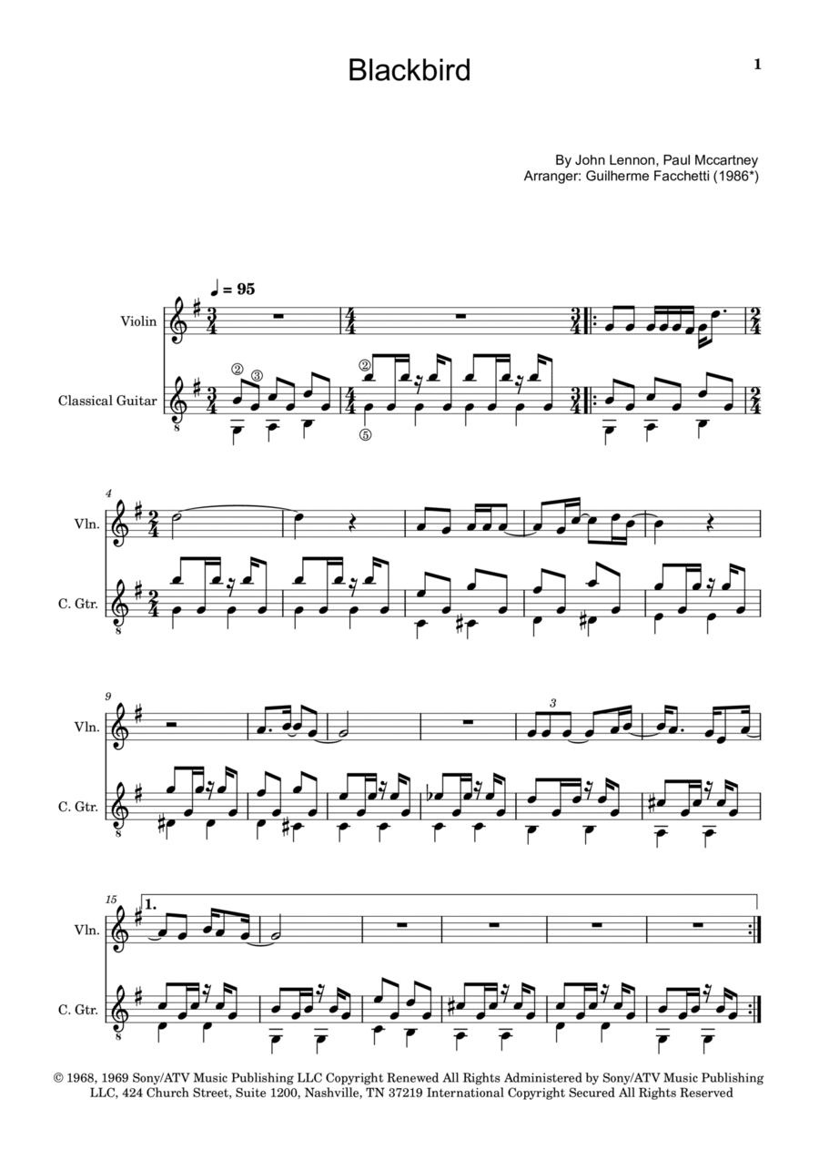 Blackbird Blackbird String Duet scores gallery preview page 1