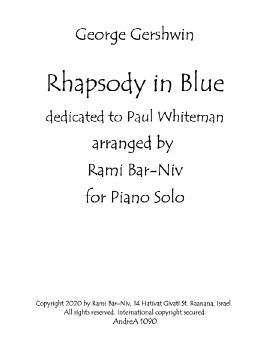 Rhapsody in Blue for Piano Solo (Letter Size Trim) Piano Solo scores gallery preview page 2