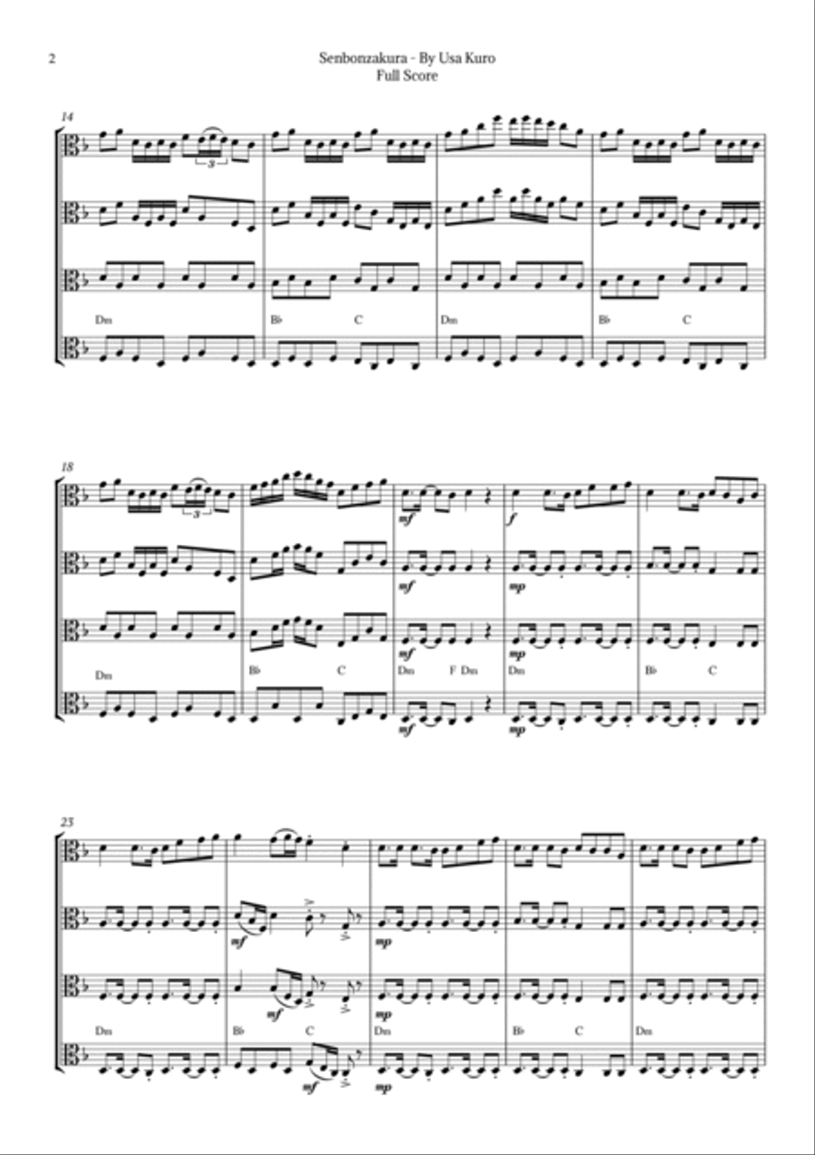 Senbonzakura String Quartet scores gallery preview page 2
