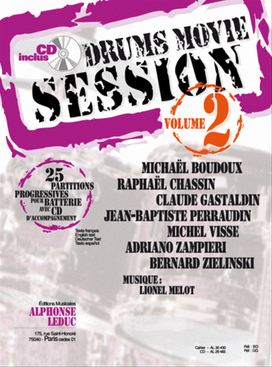 Drums Movie Session (volume 2) 25 Pieces Pour Batterie (livre + Cd) - L Drums scores gallery preview page 1